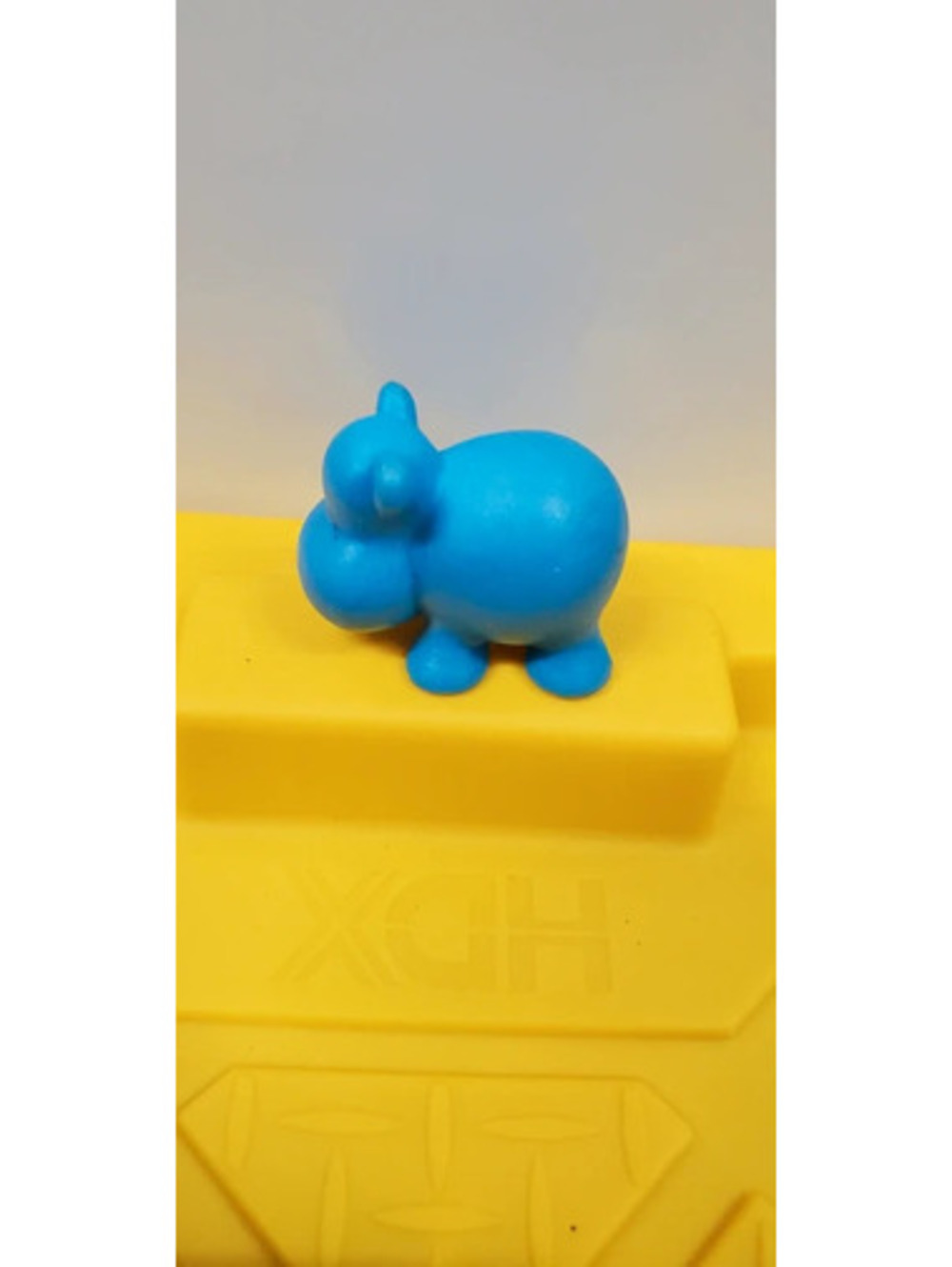 Blue Hippo Toy Plastic Figurine Miniature Animal Figure Collectible